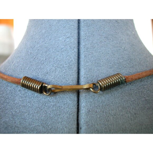 Vintage Handcrafted Floral Beaded Necklace With Ceramic & Metal Accents - Picture 4 of 5